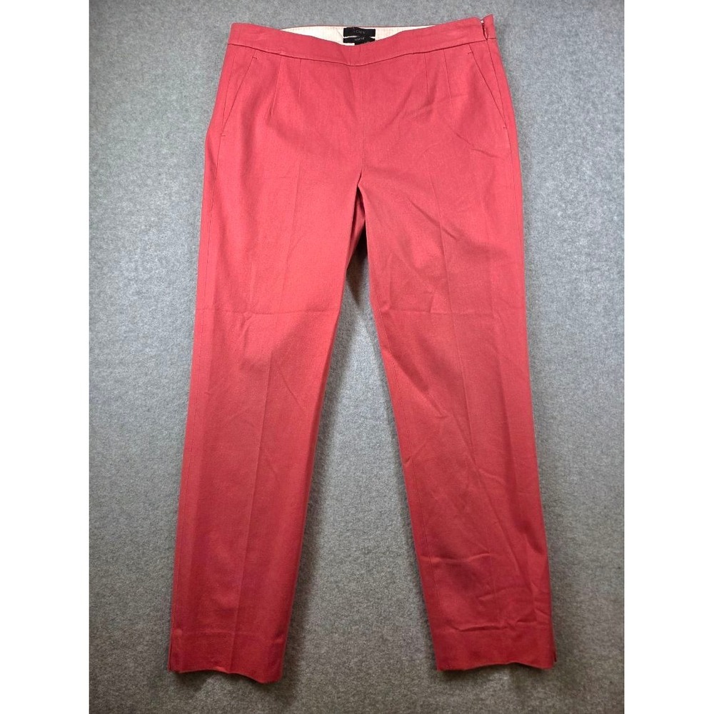 J.Crew Martie Slim Fit Side Zip Pants Coral Pink Size 8 Cotton Blend Cropped